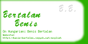 bertalan benis business card